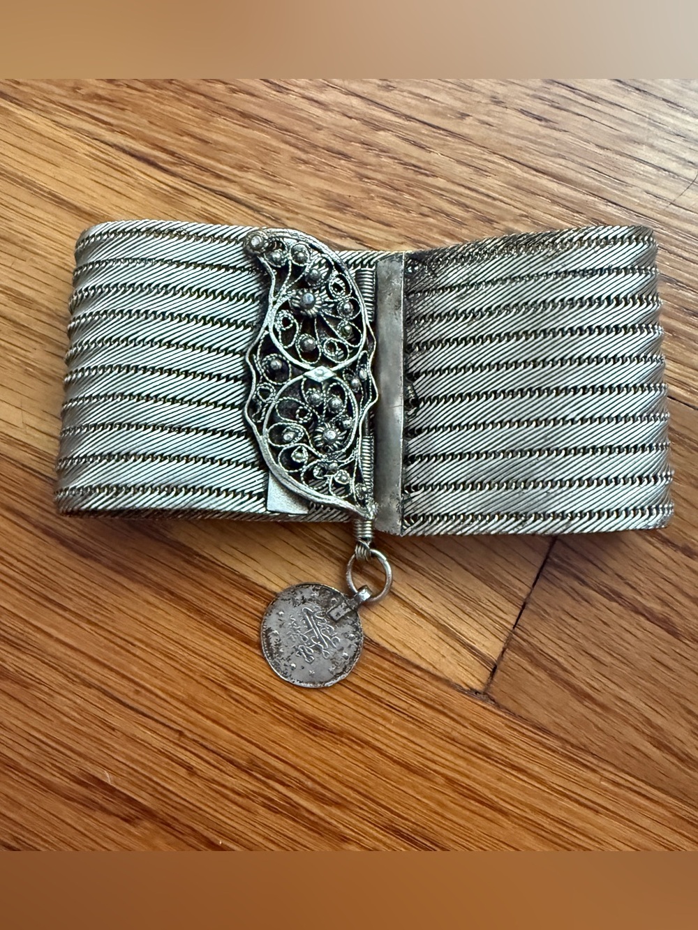 Vintage Turkish filigree wide bracelet